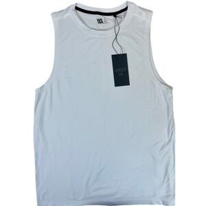 VRST Men's Circuit Seamless Tank Top - Span Dye, Pure White, Performance